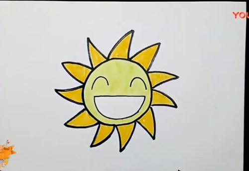 Bé tập vẽ ông mặt trời