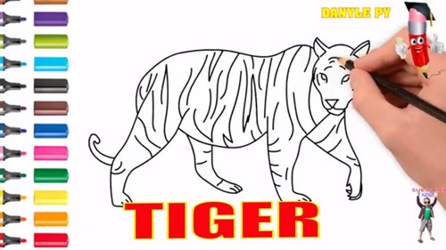Hướng dẫn bé cách vẽ và tô màu con hổ