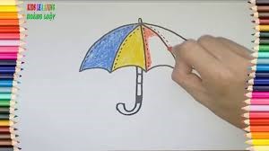 Hướng dẫn bé cách vẽ và tô màu ô che mưa