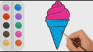 Hướng dẫn bé cách vẽ và tô màu cây kem