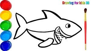 Hướng dẫn cách vẽ  con cá mập - Tô màu con cá mập