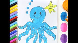 Hướng dẫn bé cách vẽ và tô màu con bạch tuộc