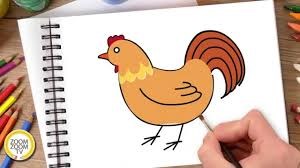 Hướng dẫn bé vẽ con gà - Tô màu con gà