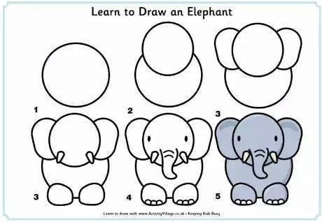 Dạy bé vẽ con voi