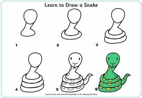 Dạy bé vẽ con rắn