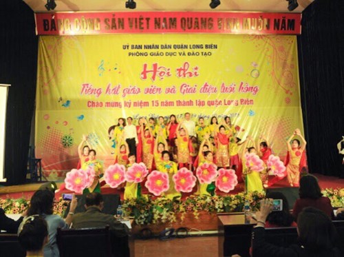 Trường mầm non Bồ Đề tham gia Hội thi “Tiếng hát giáo viên và Giai điệu tuổi hồng” cấp học mầm non quận Long Biên