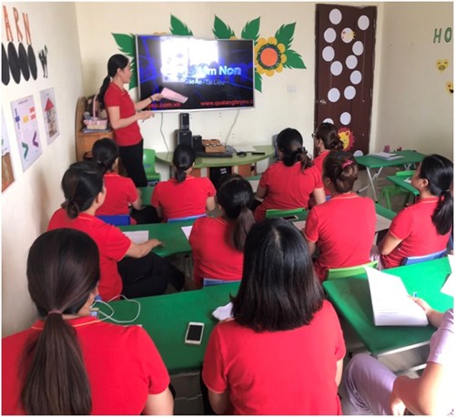 Trường Mầm non Chim Én tổ chức trao đổi chuyên môn về chuyên đề “ Phương pháp giáo dục lấy trẻ làm trung tâm” cho giáo viên toàn trường