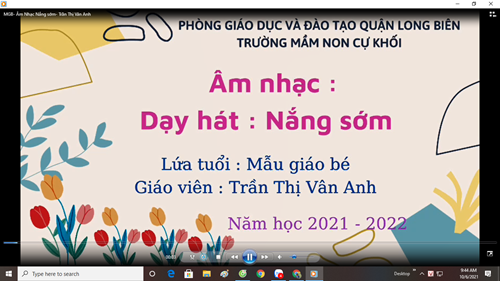 Video dạy hát bài nắng sớm- Nguyễn Thị Vân Anh