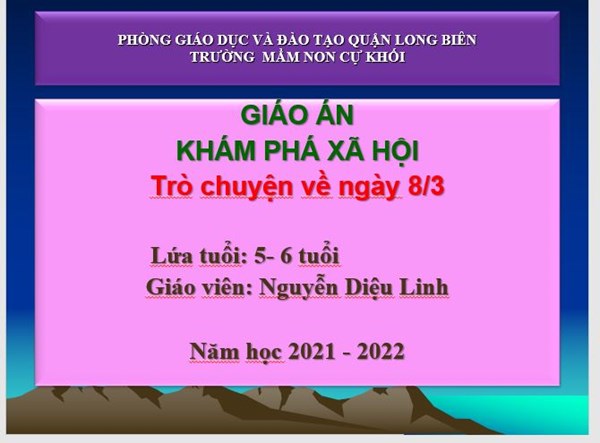 Giáo án tìm hiểu ngày 8/8- MGL - Nguyễn Diệu Linh