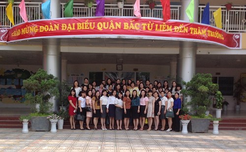 Trường Mầm non Đô thị Sài Đồng vinh dự đón đoàn Cán bộ quản lý Phòng giáo dục Quận Bắc Từ Liêm về thăm trường 