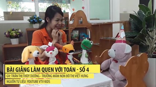 Video bài giảng Làm quen với toán: Số 4 - Giáo viên: Trần Thị Thùy Dương - Trường MN Đô thị Việt Hưng