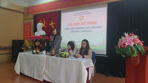 Trường MN Đô Thị Việt Hưng tổ chức Hội nghị đối thoại giữa Hiệu trưởng và CBGVNV trong nhà trường.