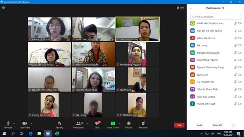 Trường mầm non Đô thị Việt Hưng tổ chức buổi họp online để triển khai công tác chuyên môn tháng 2/2021.