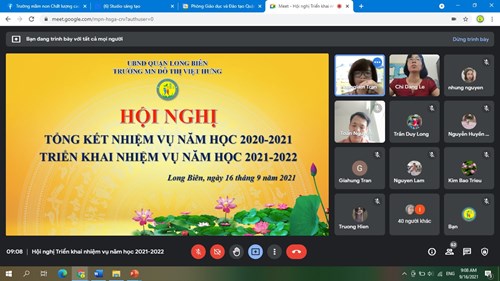 Trường mầm non Đô thị Việt Hưng tổ chức hội nghị triển khai nhiệm vụ năm học 2021-2022