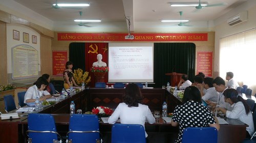 Trường Mầm non đô thị Việt Hưng đón đoàn của Quận Long Biên về thẩm định trường chất lượng cao.
