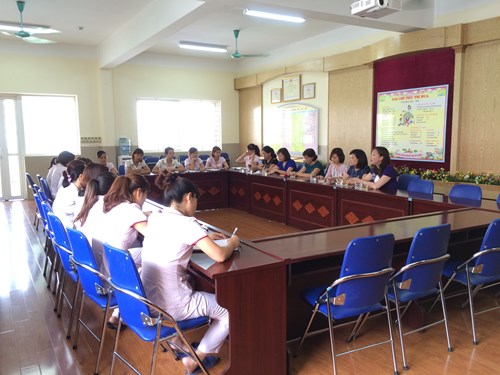 Trường mầm non đô thị Việt Hưng đón đoàn của Sở GD&ĐT Hà Nội về tư vấn xây dựng môi trường học tập. 