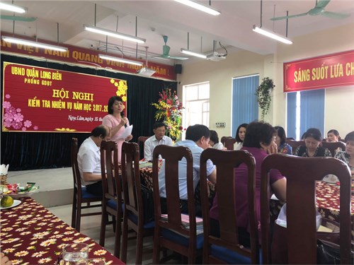 Trường mầm non đô thị Việt Hưng tham gia Hội nghị kiểm tra nhiệm vụ năm học 2017- 2018