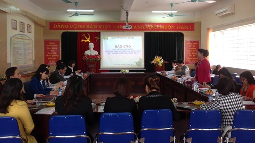 Trường Mầm non Đô Thị Việt Hưng đón đoàn kiểm tra của Sở GD&ĐT Hà Nội về thẩm định trường chuẩn quốc gia mức độ 2
