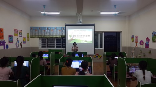 Trường MN Đô Thị Việt Hưng tổ chức tập huấn CNTT cho cán bộ, giáo viên, nhân viên