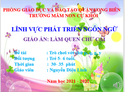 Giáo án Ôn nhóm chữ cái q, p, g,y -  Nguyễn Diệu Linh
