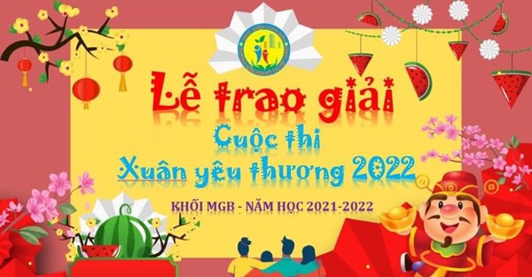 Khối mẫu giáo bé trường mầm non Đô Thị Việt Hưng tổ chức buổi lễ trao giải cuộc thi  Xuân yêu thương  cho các  bé!