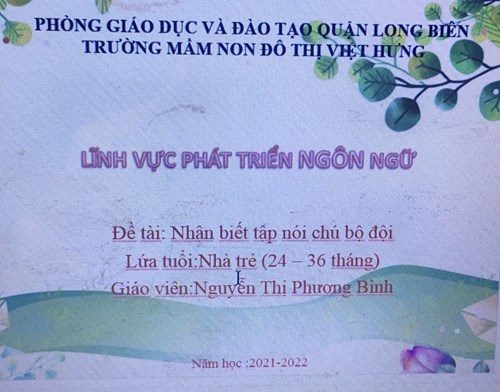 NBTN: Chú bộ đội- Giáo viên : Nguyễn Thị Phương Bình