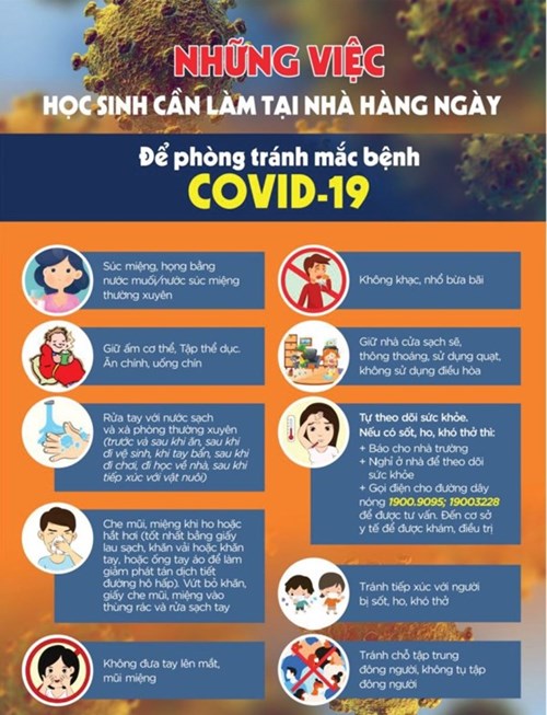 Những việc học sinh cần làm tại nhà hàng ngày để phòng tránh mắc bệnh Covid-19