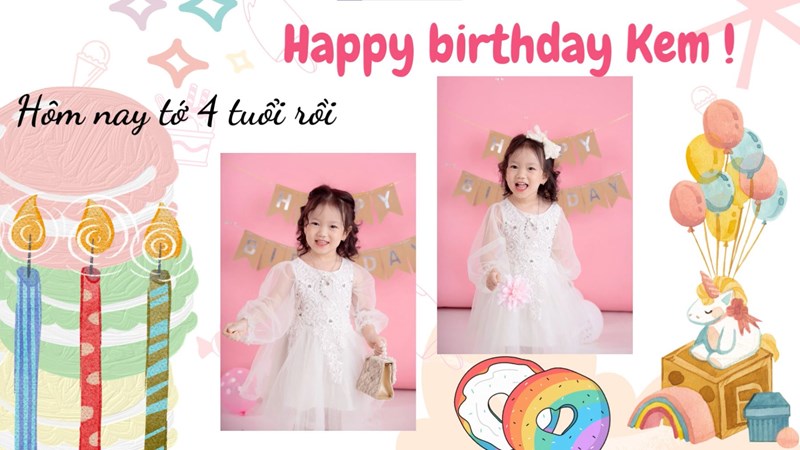LỚP MGN B4  Những khoảnh khắc đẹp của bé Hà Phương sinh nhật tròn 4 tuổi -THÁNG 11.