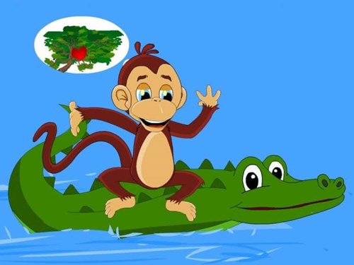 Câu chuyện: khỉ và cá sấu