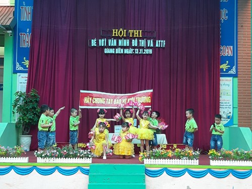 Trường MN Giang Biên tổ chức Hội thi “BÉ VỚI VĂN MINH ĐÔ THỊ & ATTP”