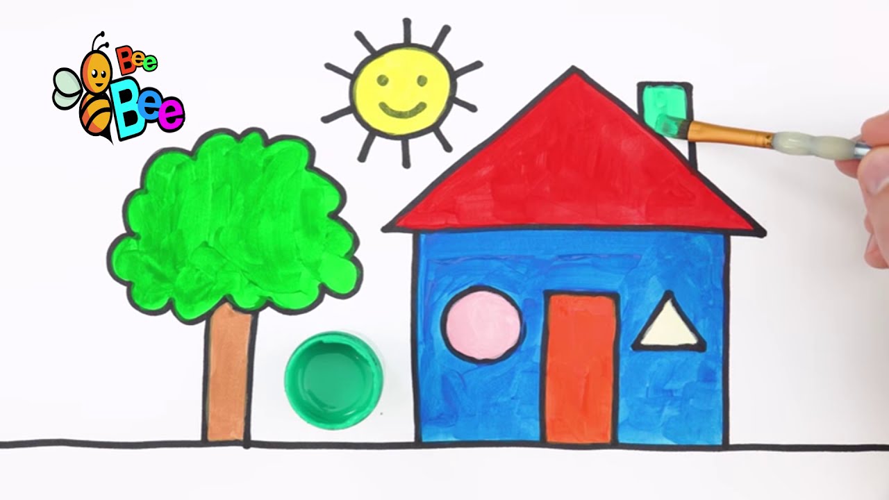 Vẽ ngôi nhà đơn giản mà đẹp - Cách vẽ bức tranh ngôi nhà
