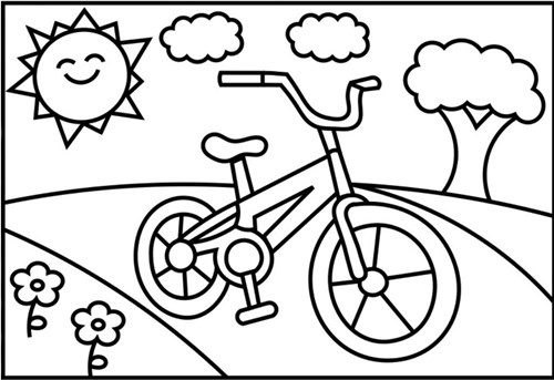 Tranh tô màu xe đạp- Chủ đề PTGTĐB