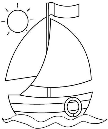 Tranh tô màu chiếc thuyền- chủ đề PTGTĐT