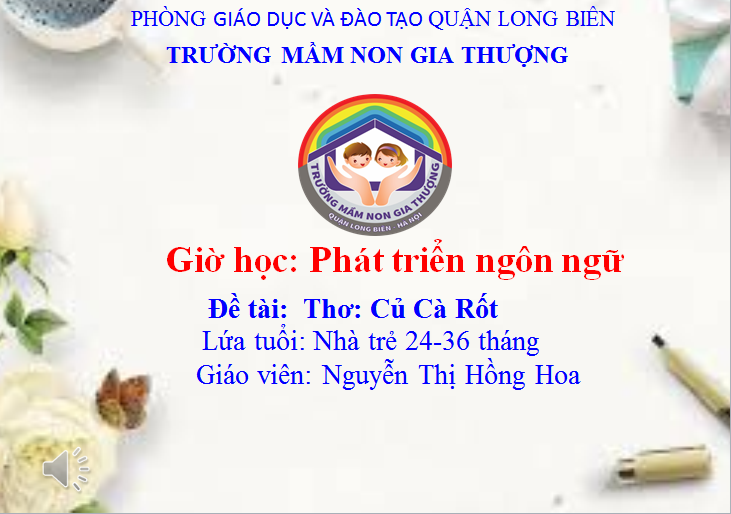 BGTT_Tháng 10/2021_LQVH: Thơ  Củ cà rốt GV: Nguyễn Thị Hồng Hoa