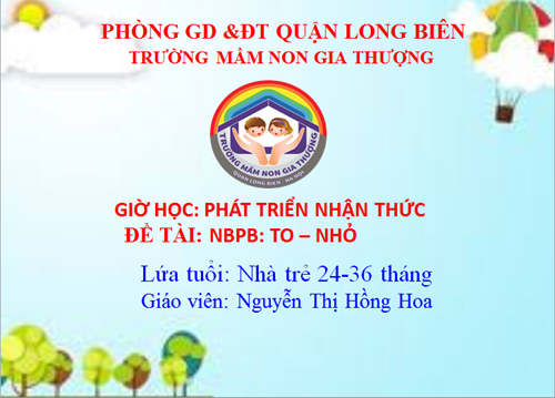 BGTT_NBPB:  To - nhỏ _ GV: Nguyễn Thị Hồng Hoa