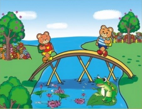Thơ:  Hai chú gấu con qua cầu 