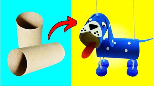 Hướng dẫn làm con chó bằng lõi giấy vệ sinh