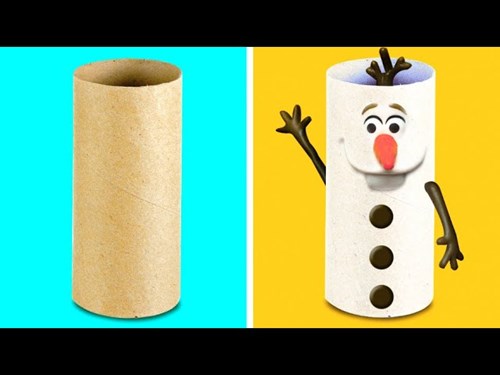 Hướng dẫn làm người tuyết bằng lõi giấy vệ sinh
