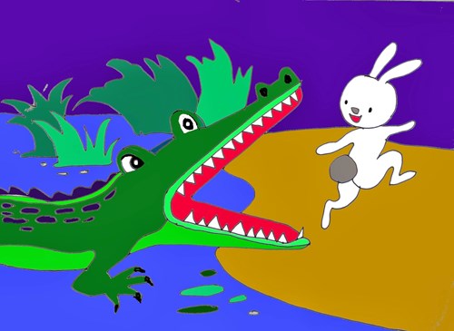 Truyện kể:  Chú thỏ tinh khôn và con cá sấu 