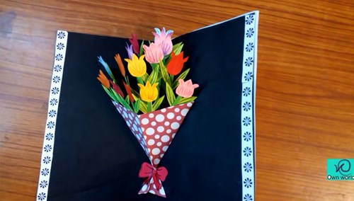 DIY Flower Bouquet Pop up Card-Paper Crafts-Handmade Craft- Mother’s Day card