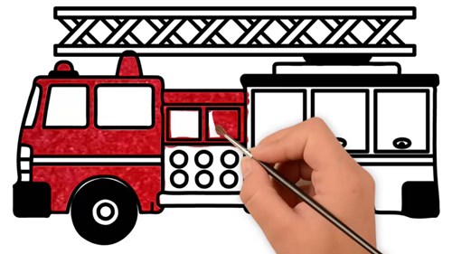 Vẽ xe cứu hỏa