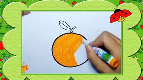 Dạy bé vẽ quả cam