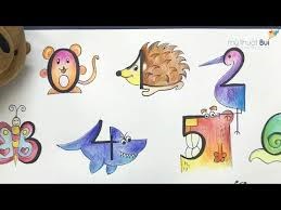 Hướng dẫn vẽ Con vật ngộ nghĩnh từ số đếm 0 đến 9 đơn giản