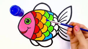 Vẽ và tô màu Con Cá Xinh