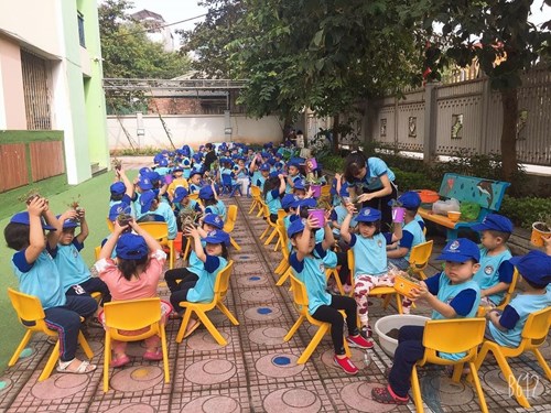 Các bé lớp MGN B3 tham gia  Ngày hội cây xanh 