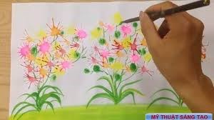  Vẽ Hoa Bằng Cách Thổi Màu!