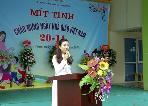 Chị Vũ Hương Trà - người hiệu trưởng đáng kính của trường mầm non Gia Thượng