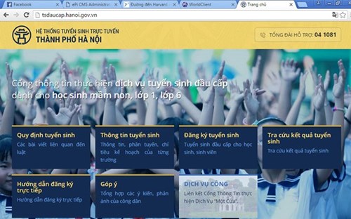 Hướng dẫn cha mẹ đăng ký cho con vào lớp 1 trực tuyến năm 2018 ở Hà Nội