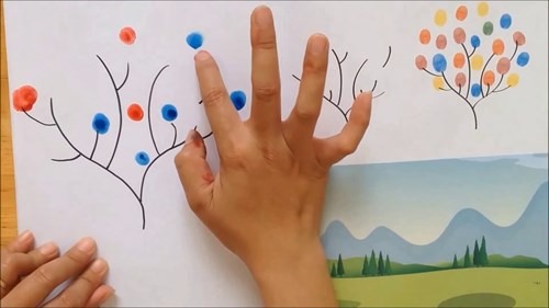 Video hướng dẫn trẻ vẽ màu nước những con vật bằng ngón tay