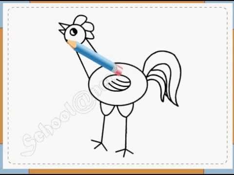 Video hướng dẫn trẻ vẽ con gà trống